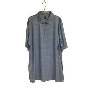 Pro Tour Blue White Check Polo‎ Collared Golf Shirt Short Sleeve Men's Size 2XL